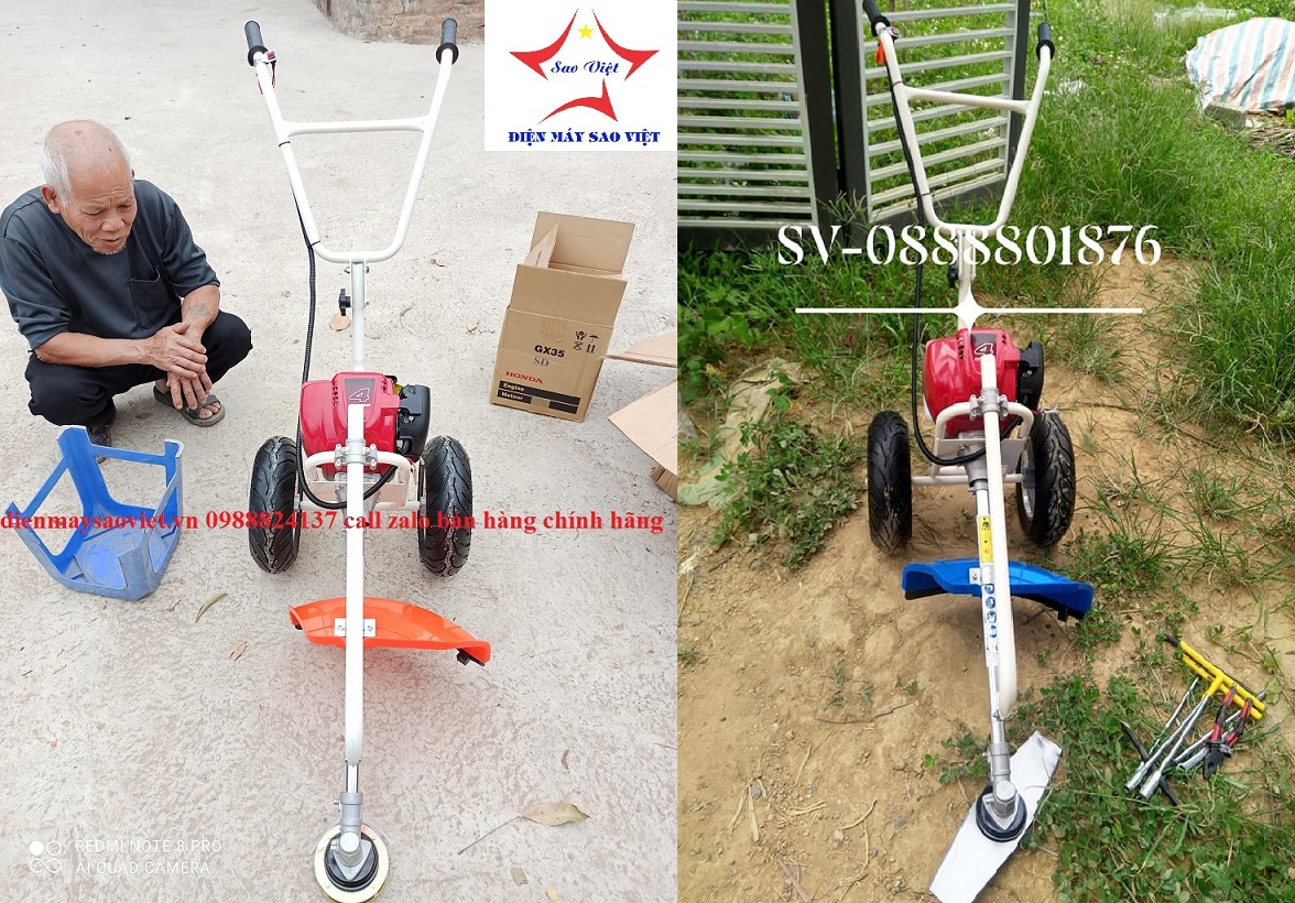 Máy cắt cỏ đẩy tay 2 bánh xe Honda GX35 nhập khẩu Thái Lan  