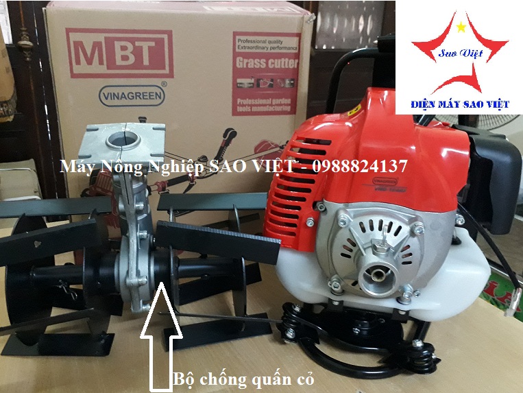 Máy xạc cỏ xới đất cầm tay chuyên dụng Vinagreen 1E44F (2018)  