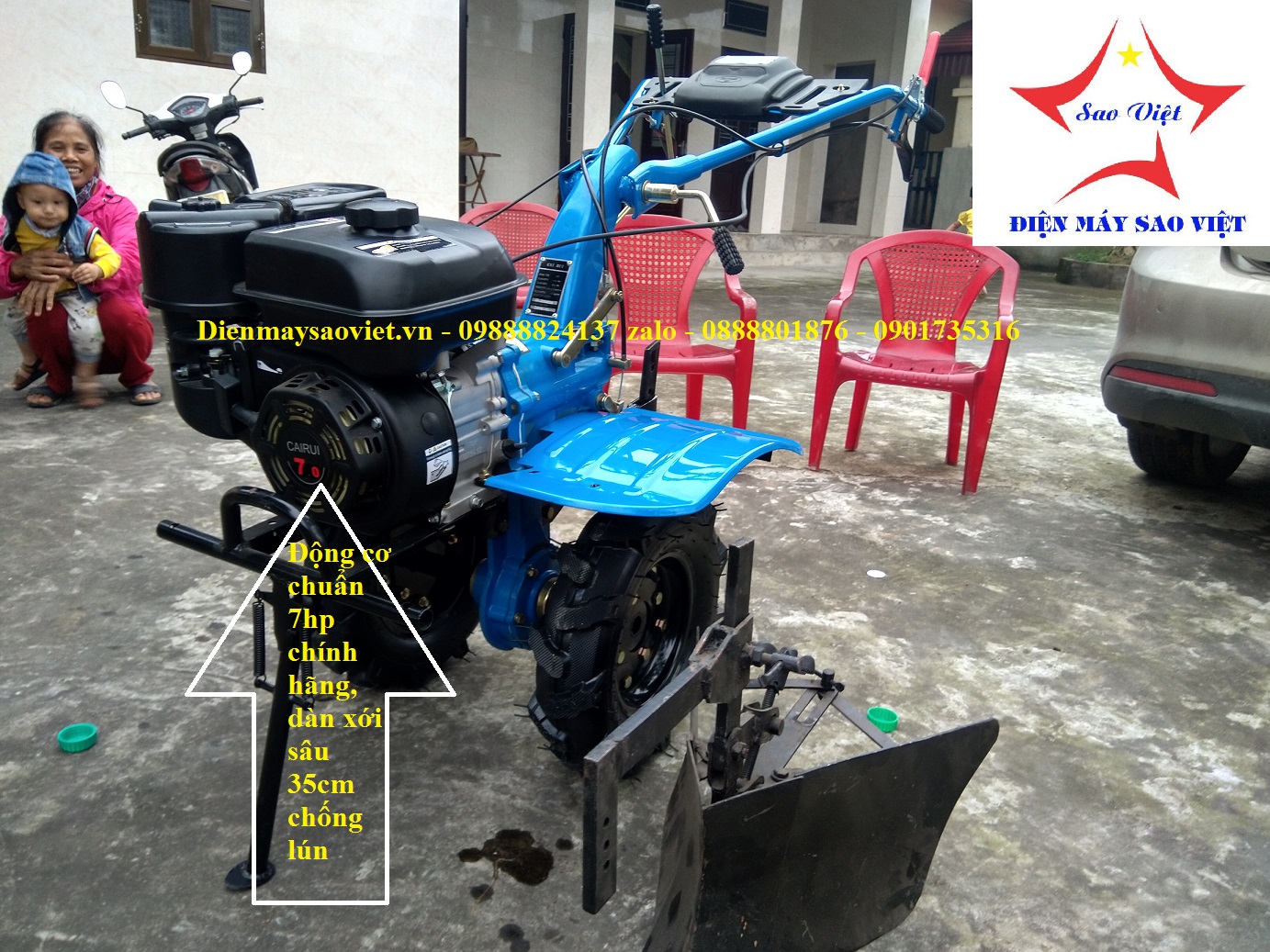 Máy xới đất đa năng Cairui 170F 