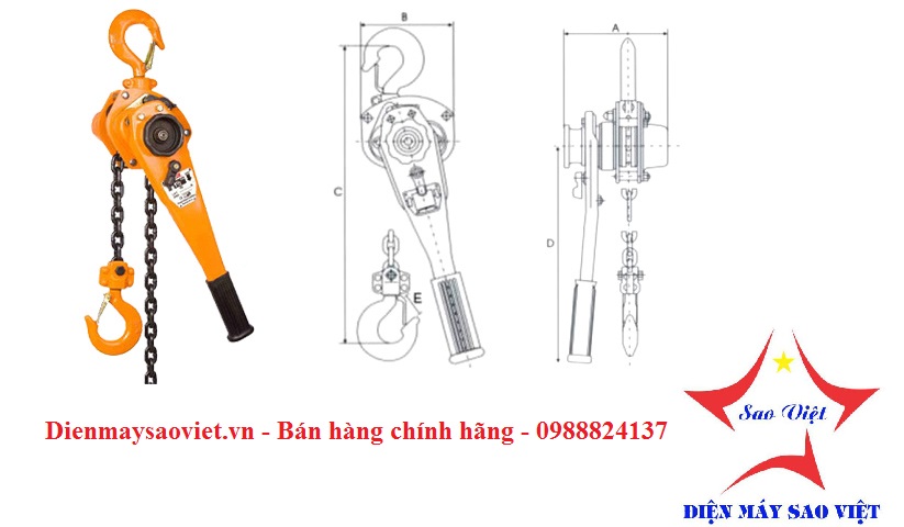 Pa lăng xích lắc tay Nitto VR-15 1.5 tấn xích 1.5m 