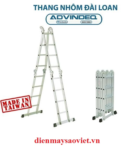 Thang nhôm gấp 4 đoạn khóa tự động Advindeq T6-125 