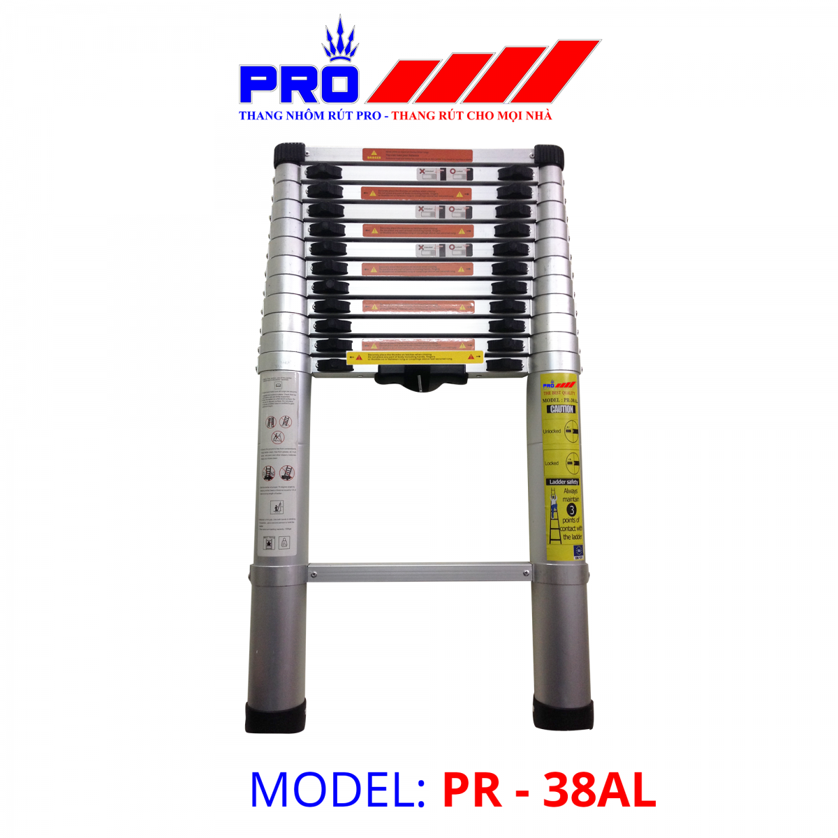 Thang nhôm rút Pro PR-38AL 